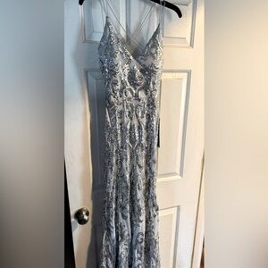Silver prom dress